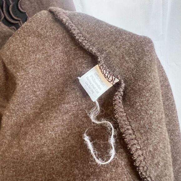 Laura Hlavac Ruffled Trim Longline Cardigan Open Front Cotton Blend Size Large - Picture 11 of 13